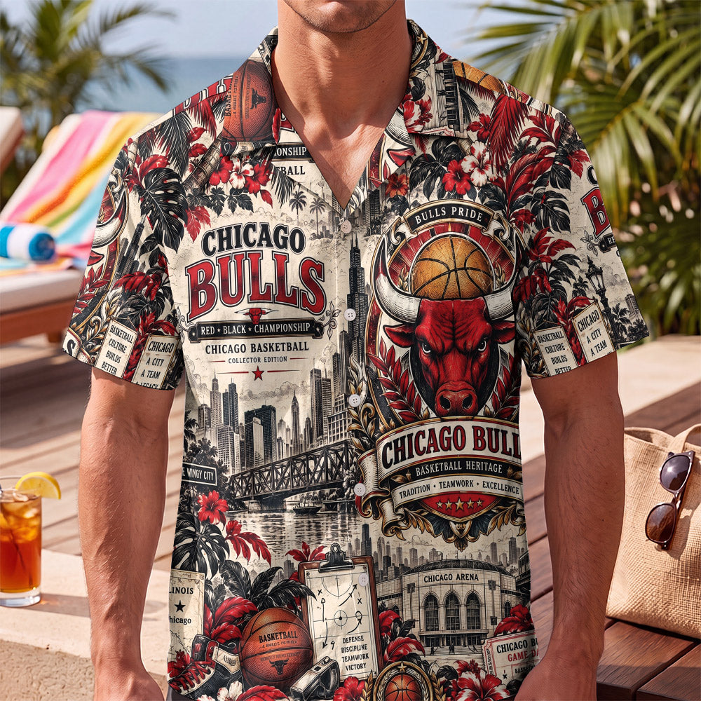 Chicago Bulls Basketball Hawaiian Shirt – Retro Inspired Shirt