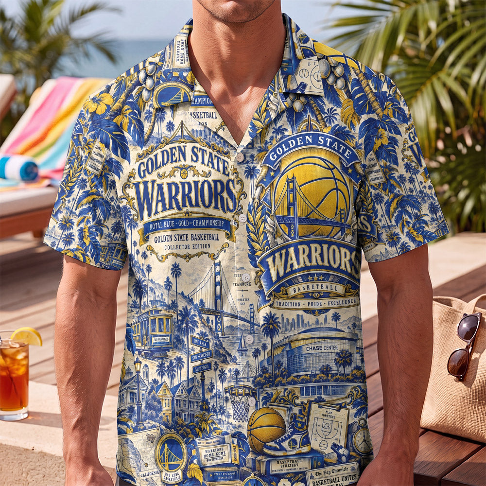 Golden State Warriors Basketball Hawaiian Shirt – Retro Inspired Shirt