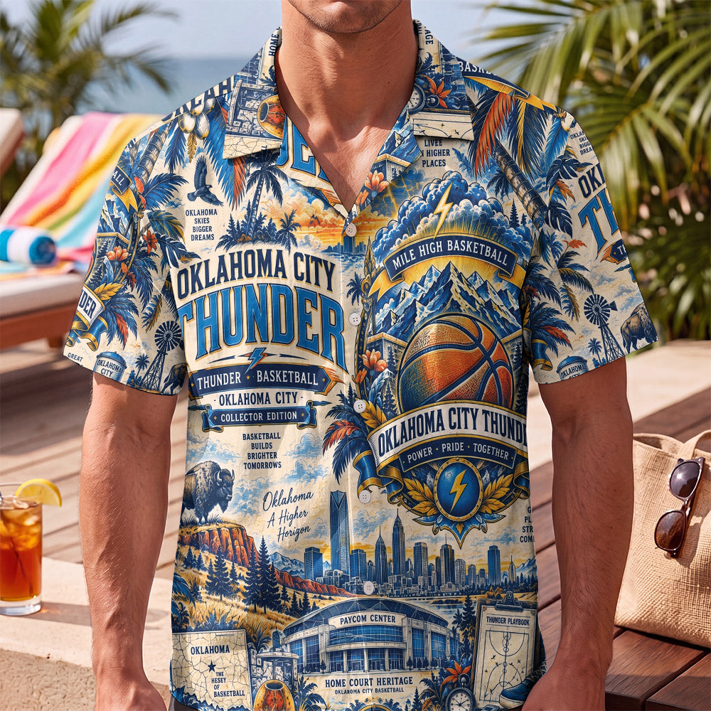 Oklahoma City Thunder Basketball Hawaiian Shirt – Retro Inspired Shirt