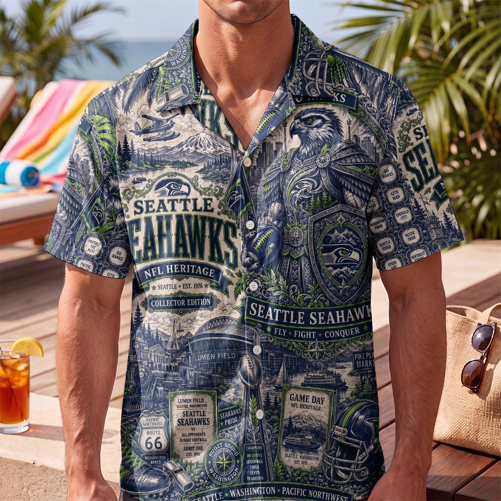 Seattle Seahawks Football Hawaiian Shirt – Retro Inspired Shirt
