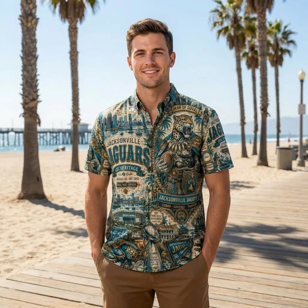 Jacksonville Jaguars Football Hawaiian Shirt – Retro Inspired Shirt