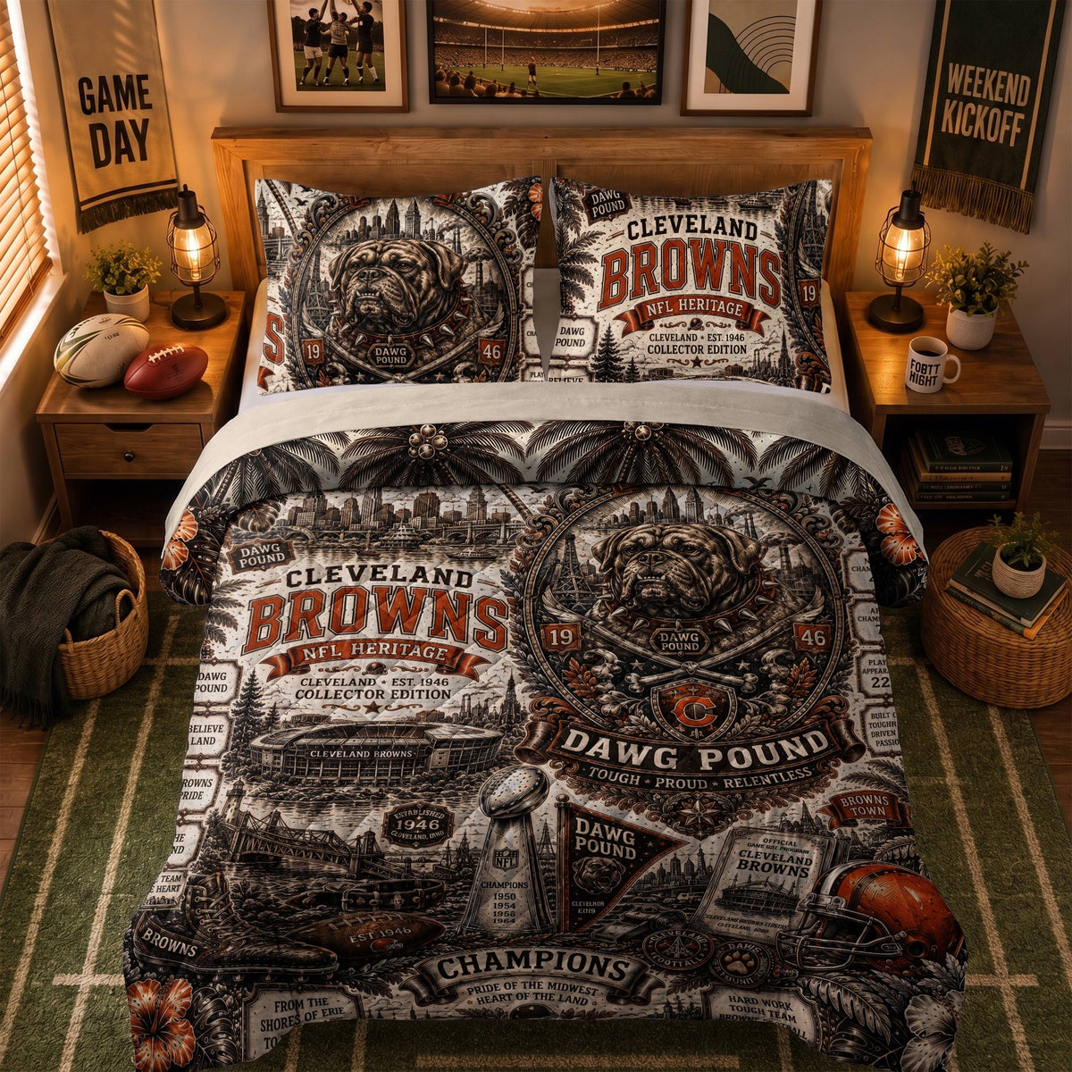 Cleveland Browns Bedding Set With Pillowcases
