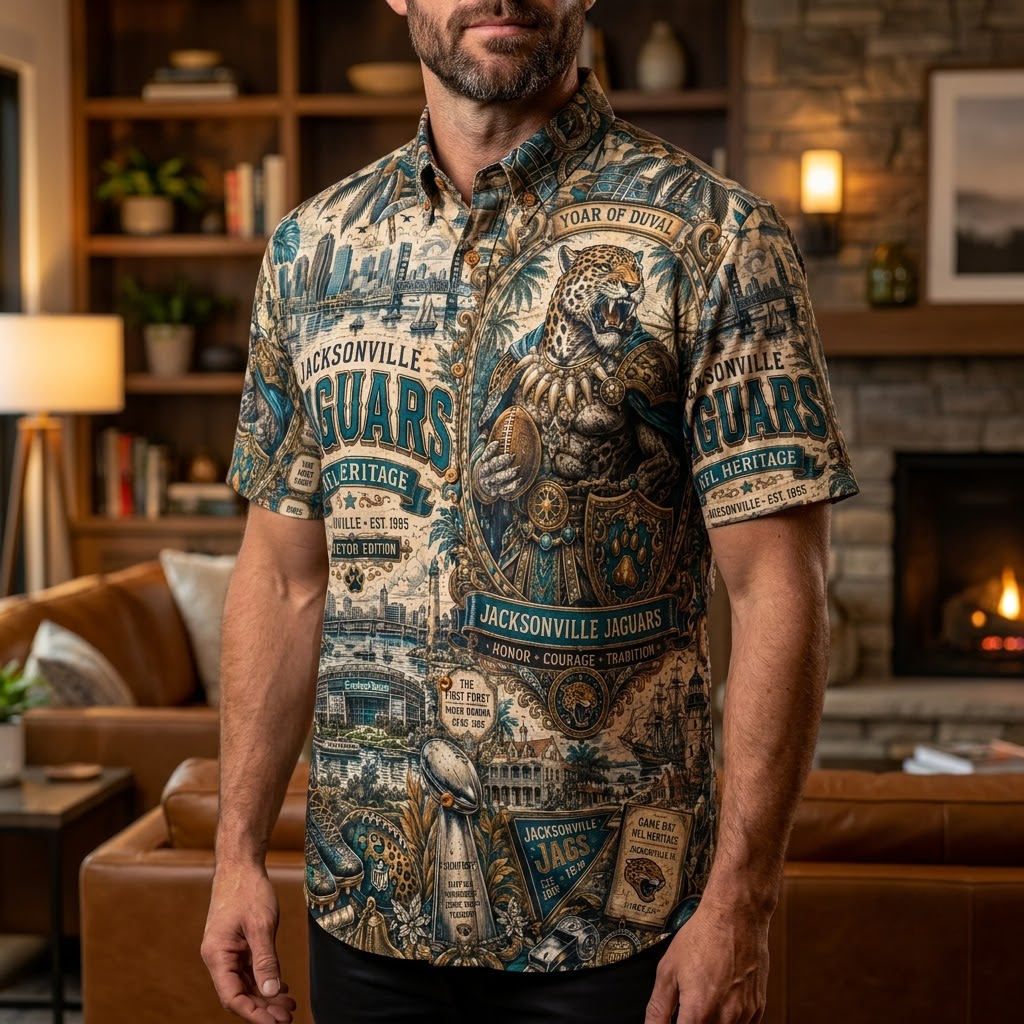 Jacksonville Jaguars Football Hawaiian Shirt – Retro Inspired Shirt