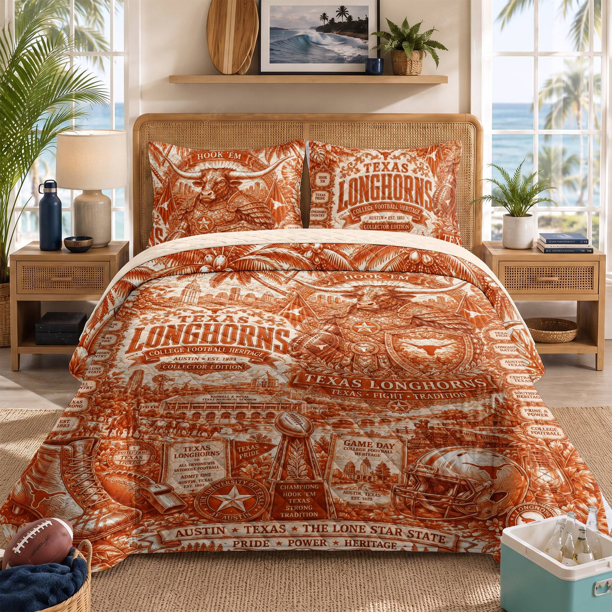 Texas Longhorns Bedding Set With Pillowcases