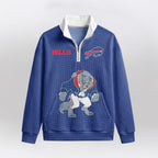 Buffalo B.I.L.L.S x The B.E.A.S.T Quarterzip Waffle Sweatshirt