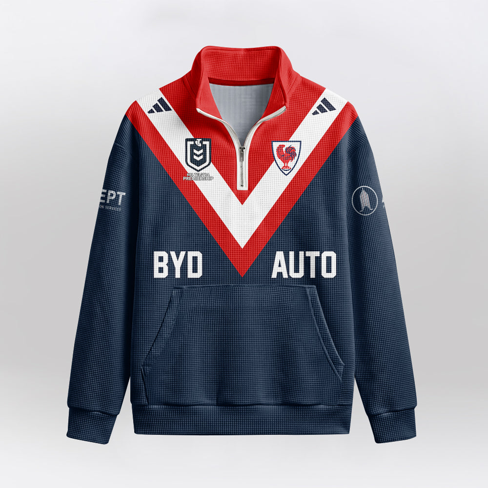 Roosters Quarterzip Waffle Sweatshirt