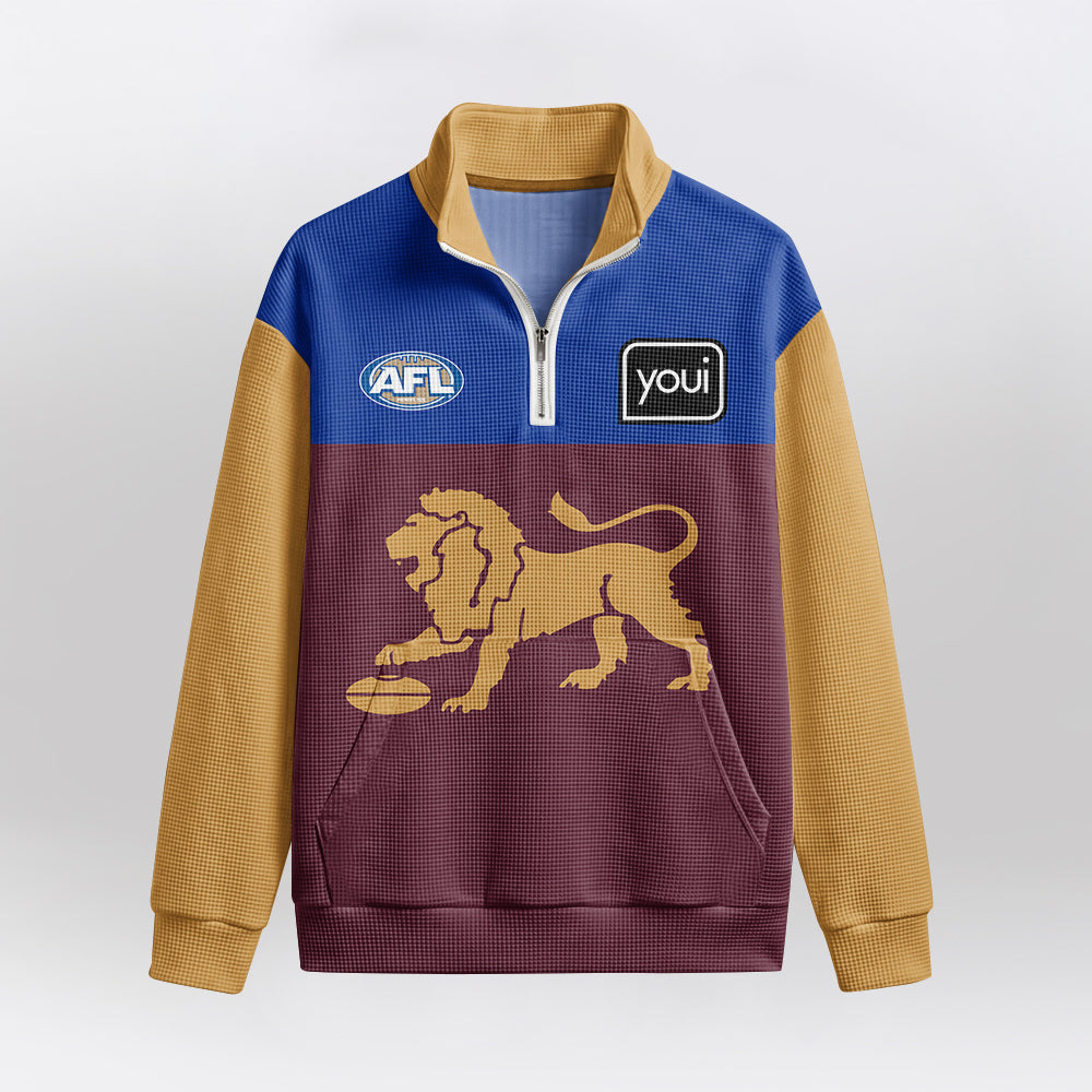 Brisbane Football Quarterzip Waffle Sweatshirt