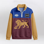 Brisbane Football Quarterzip Waffle Sweatshirt