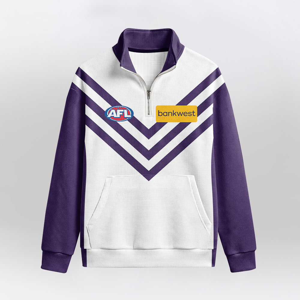 Fremantle Dockers Quarterzip Waffle Sweatshirt