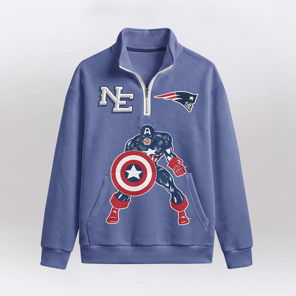 NE Patriots x Capt. Quarterzip Waffle Sweatshirt