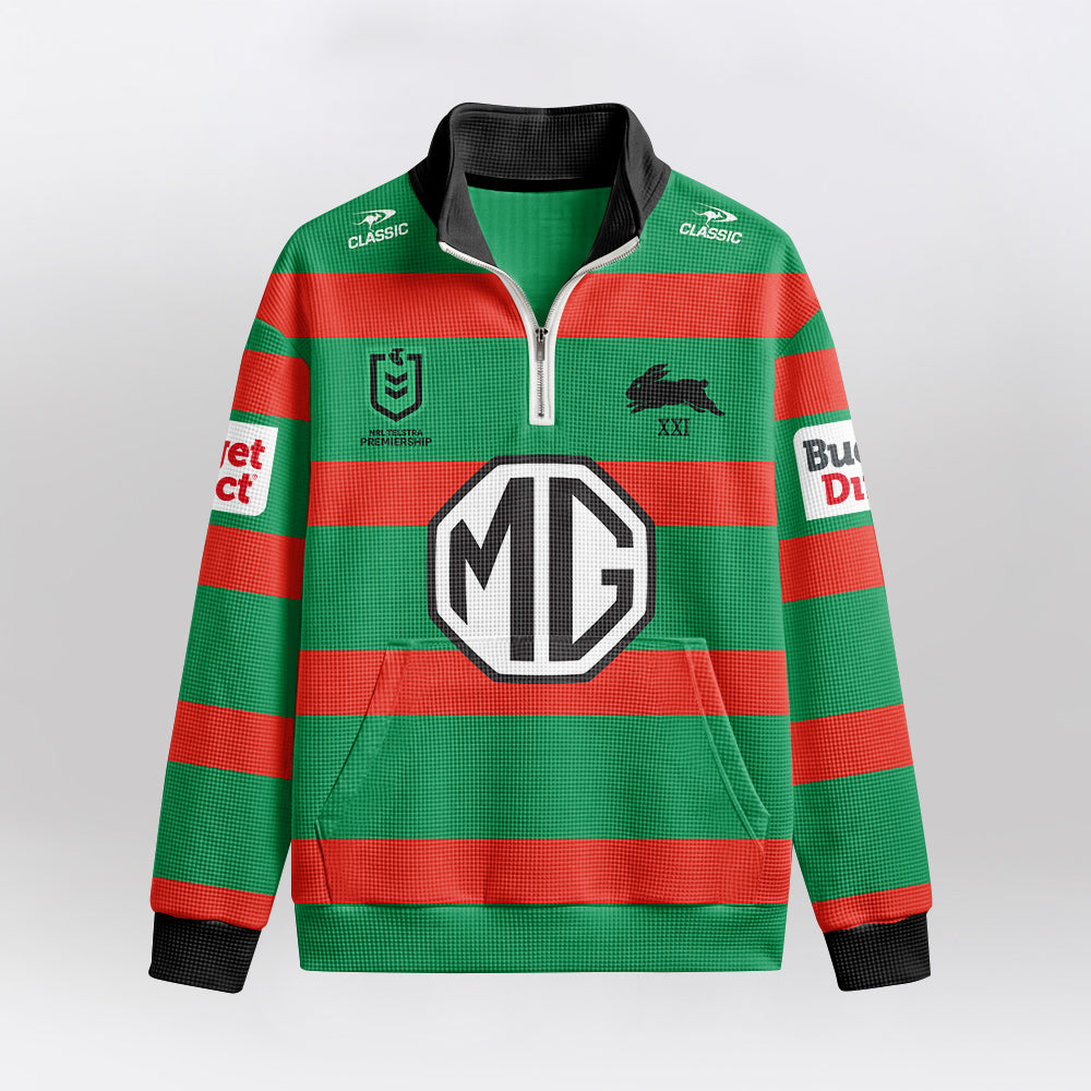 Rabbitohs Quarterzip Waffle Sweatshirt