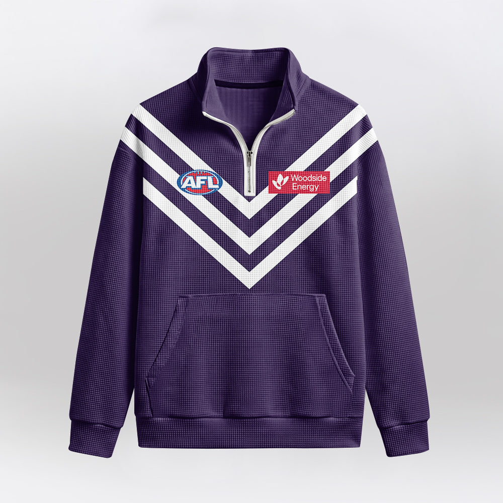 Fremantle Dockers Quarterzip Waffle Sweatshirt