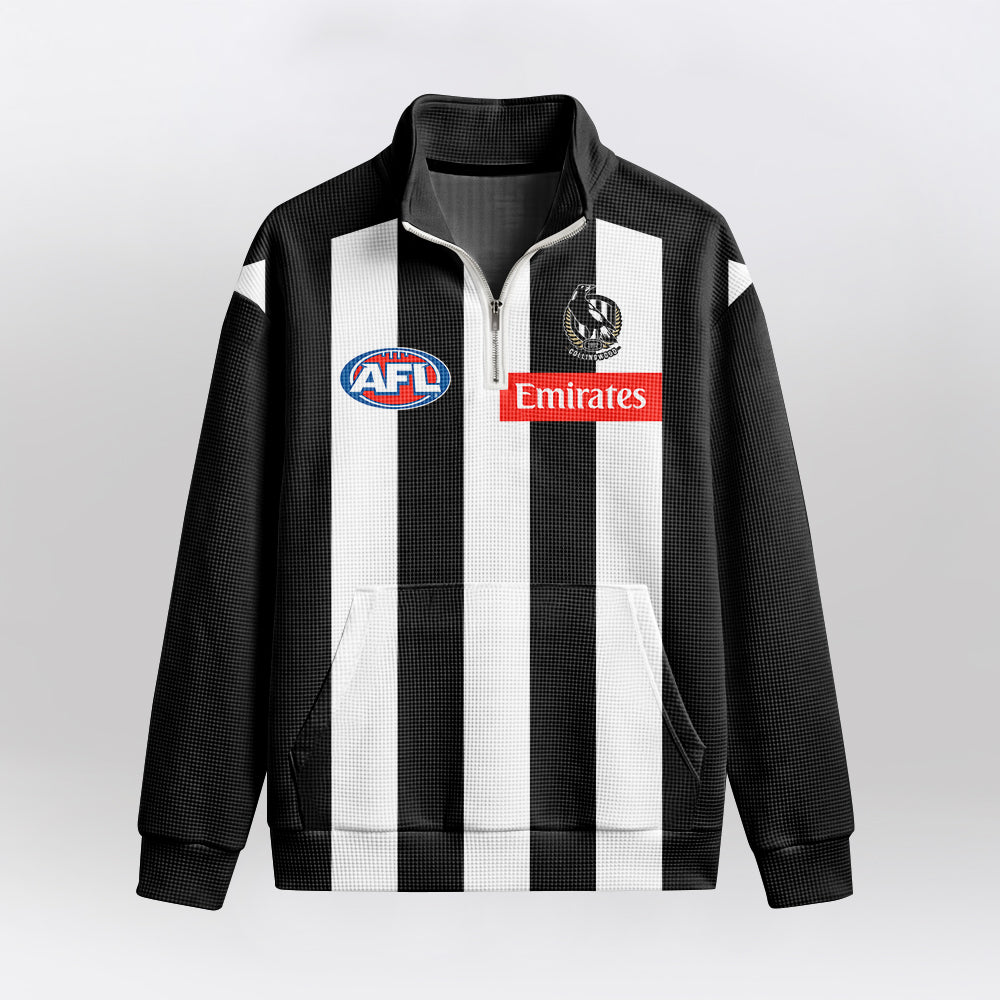 Collingwood Magpies Quarterzip Waffle Sweatshirt