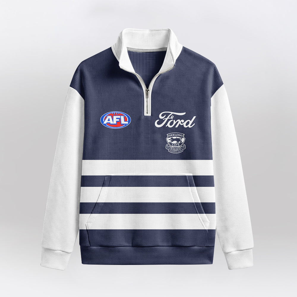 Geelong Football Quarterzip Waffle Sweatshirt