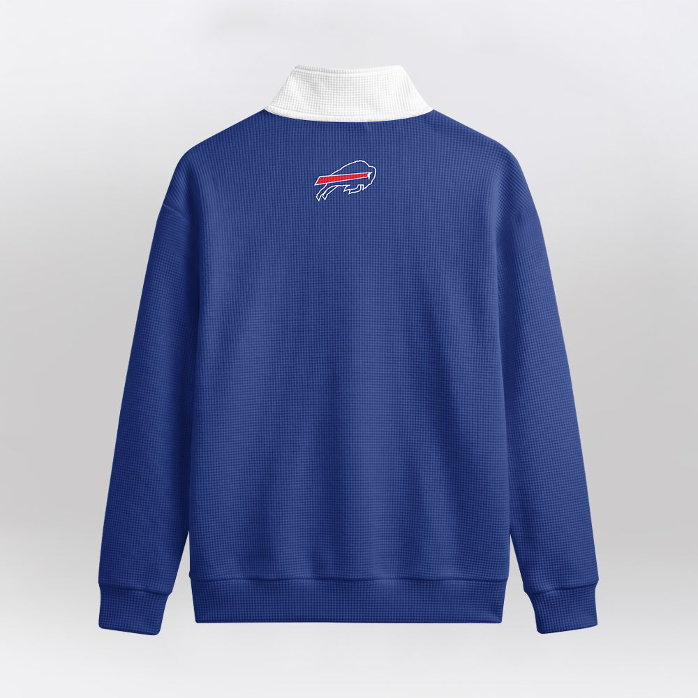 Buffalo B.I.L.L.S x The B.E.A.S.T Quarterzip Waffle Sweatshirt