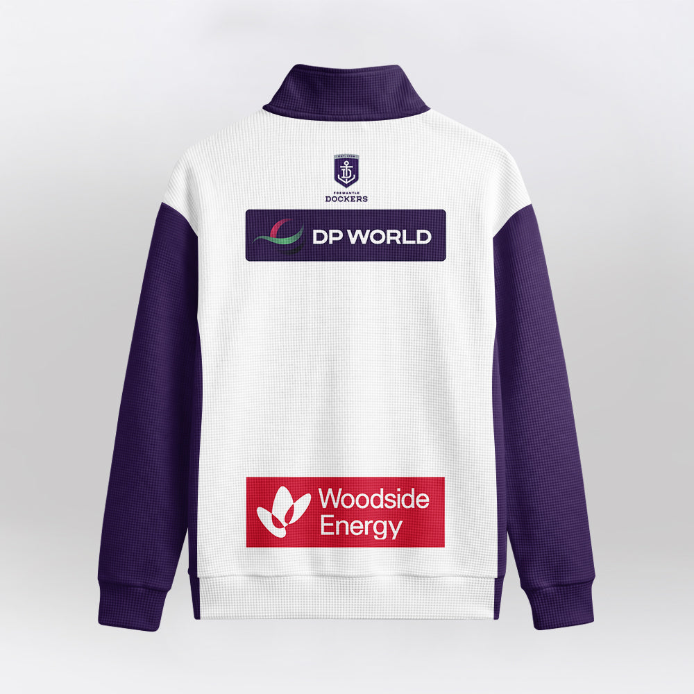 Fremantle Dockers Quarterzip Waffle Sweatshirt