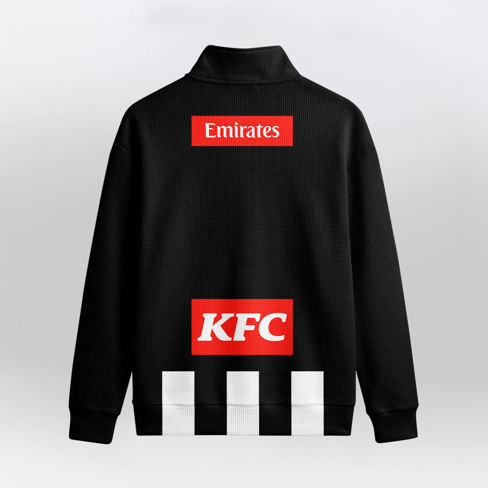 Collingwood Magpies Quarterzip Waffle Sweatshirt