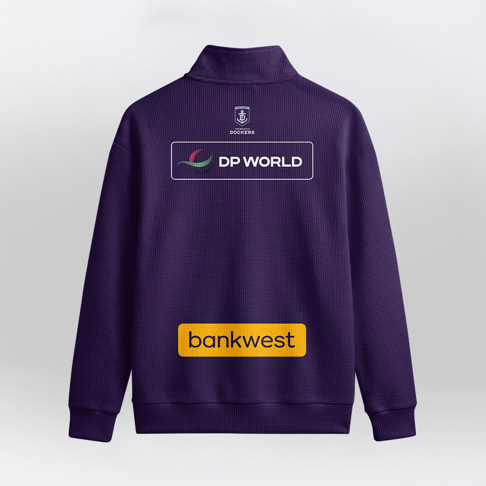 Fremantle Dockers Quarterzip Waffle Sweatshirt