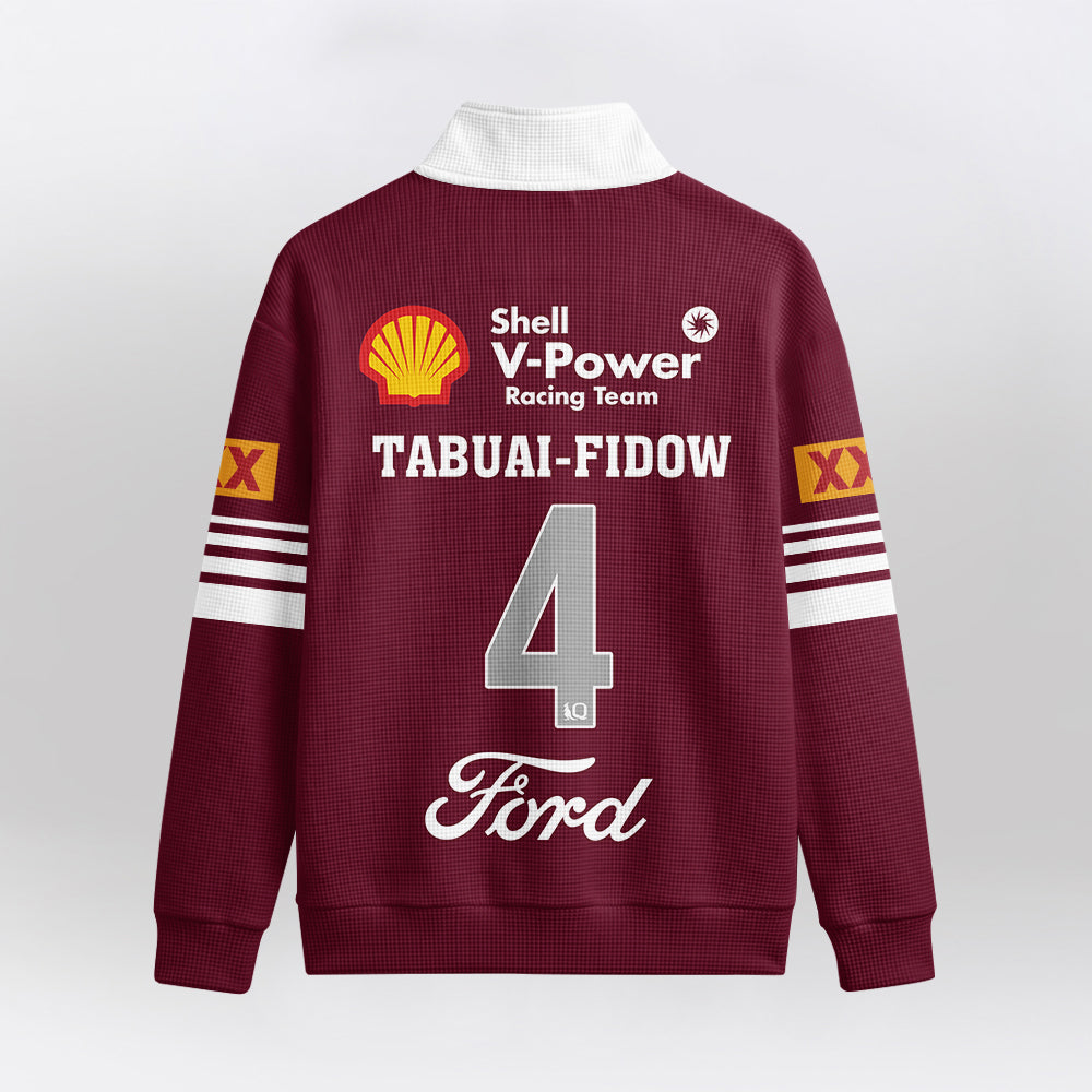 Queensland Rugby 2026 Tabuai-Fidow Quarterzip Waffle Sweatshirt