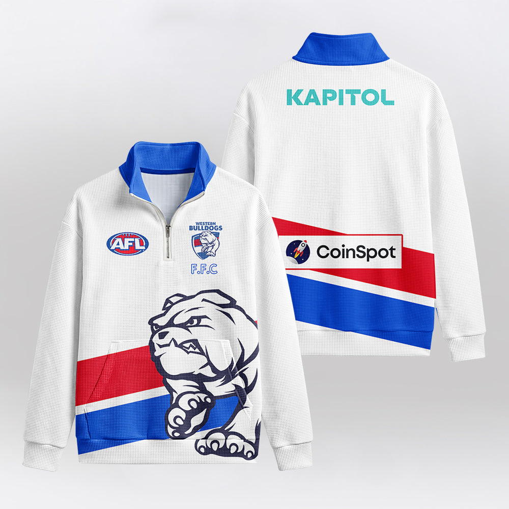 Western Bulldogs Quarterzip Waffle Sweatshirt