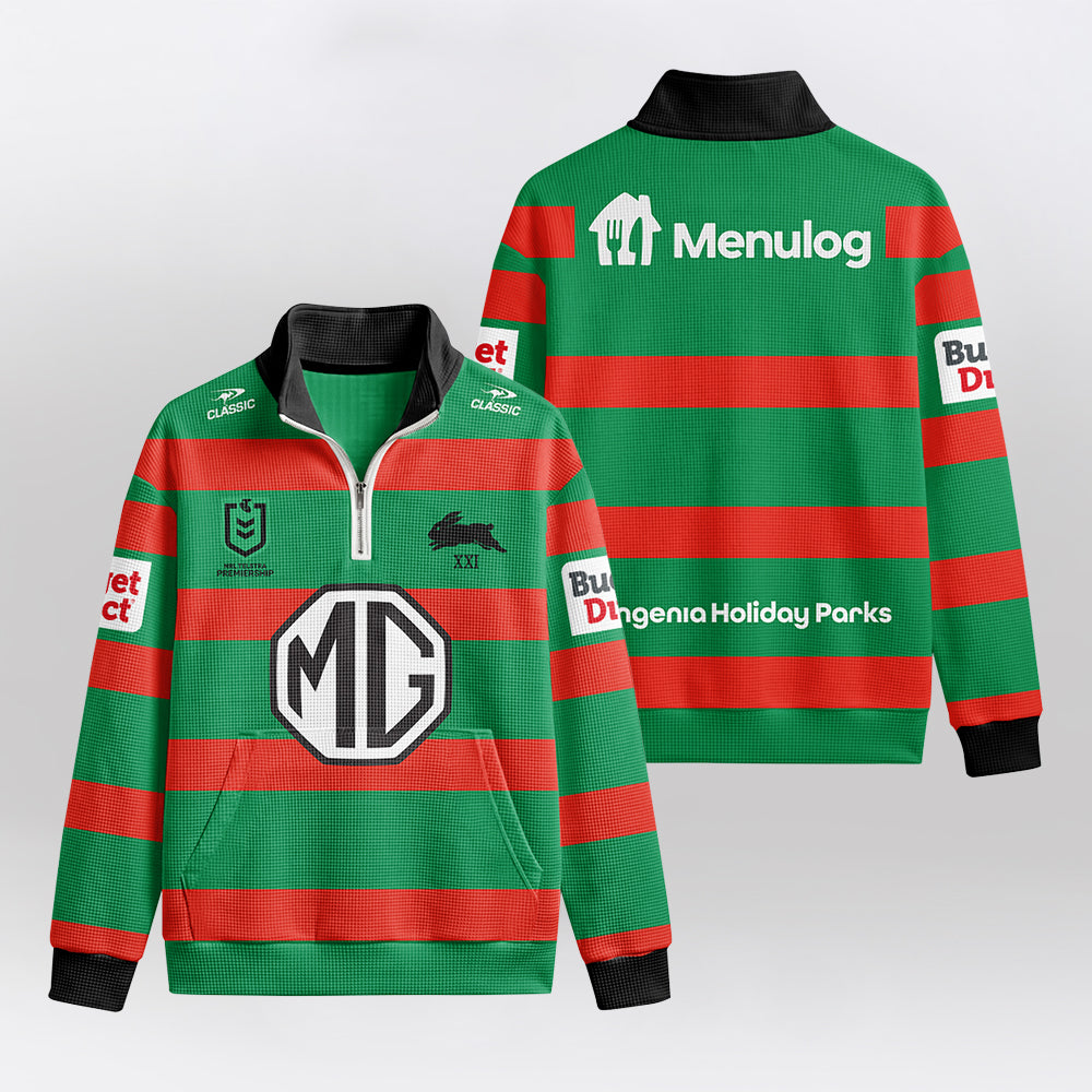 Rabbitohs Quarterzip Waffle Sweatshirt