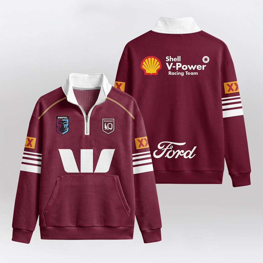 Queensland Rugby 2026 Quarterzip Waffle Sweatshirt