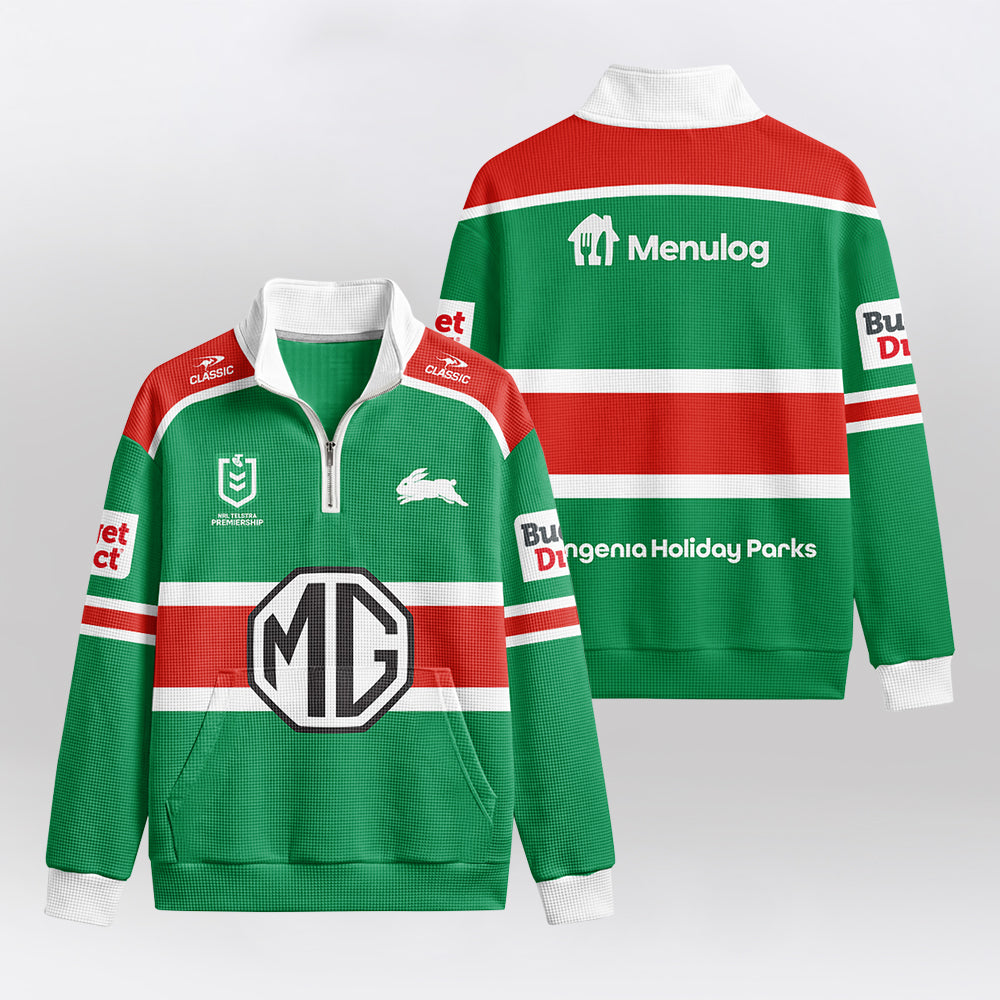 Rabbitohs Quarterzip Waffle Sweatshirt