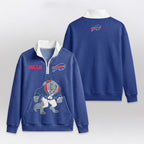 Buffalo B.I.L.L.S x The B.E.A.S.T Quarterzip Waffle Sweatshirt