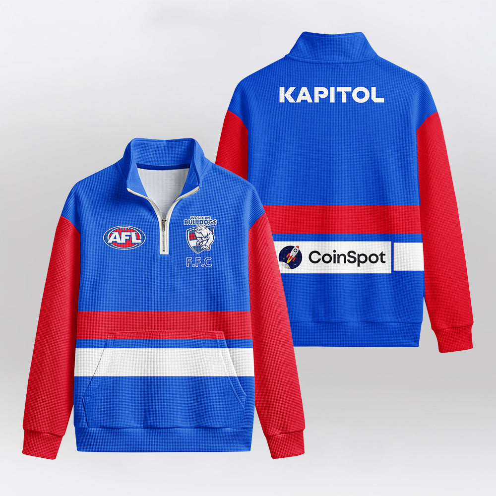 Western Bulldogs Quarterzip Waffle Sweatshirt