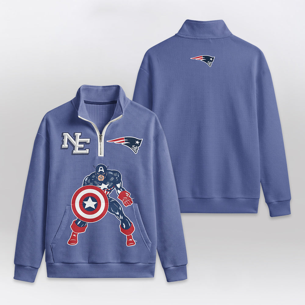 NE Patriots x Capt. Quarterzip Waffle Sweatshirt