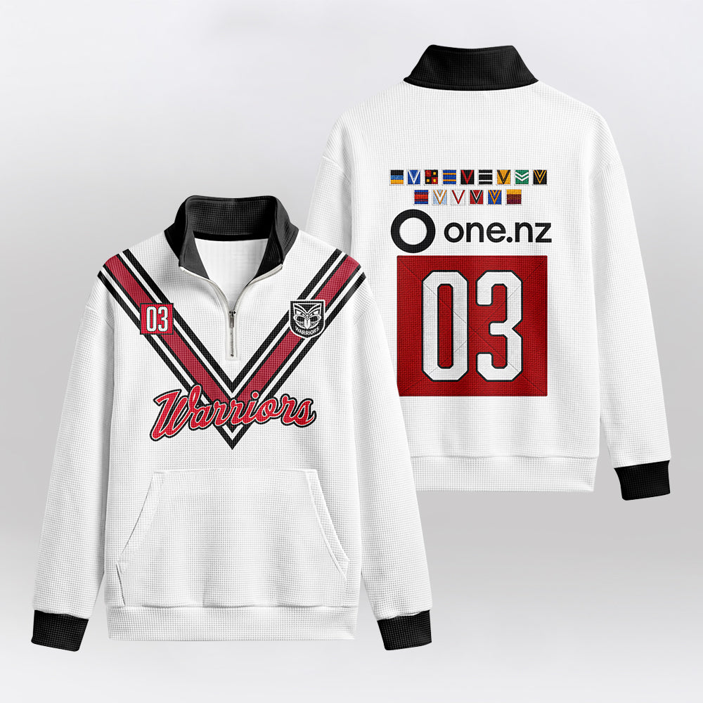 Warriors Quarterzip Waffle Sweatshirt