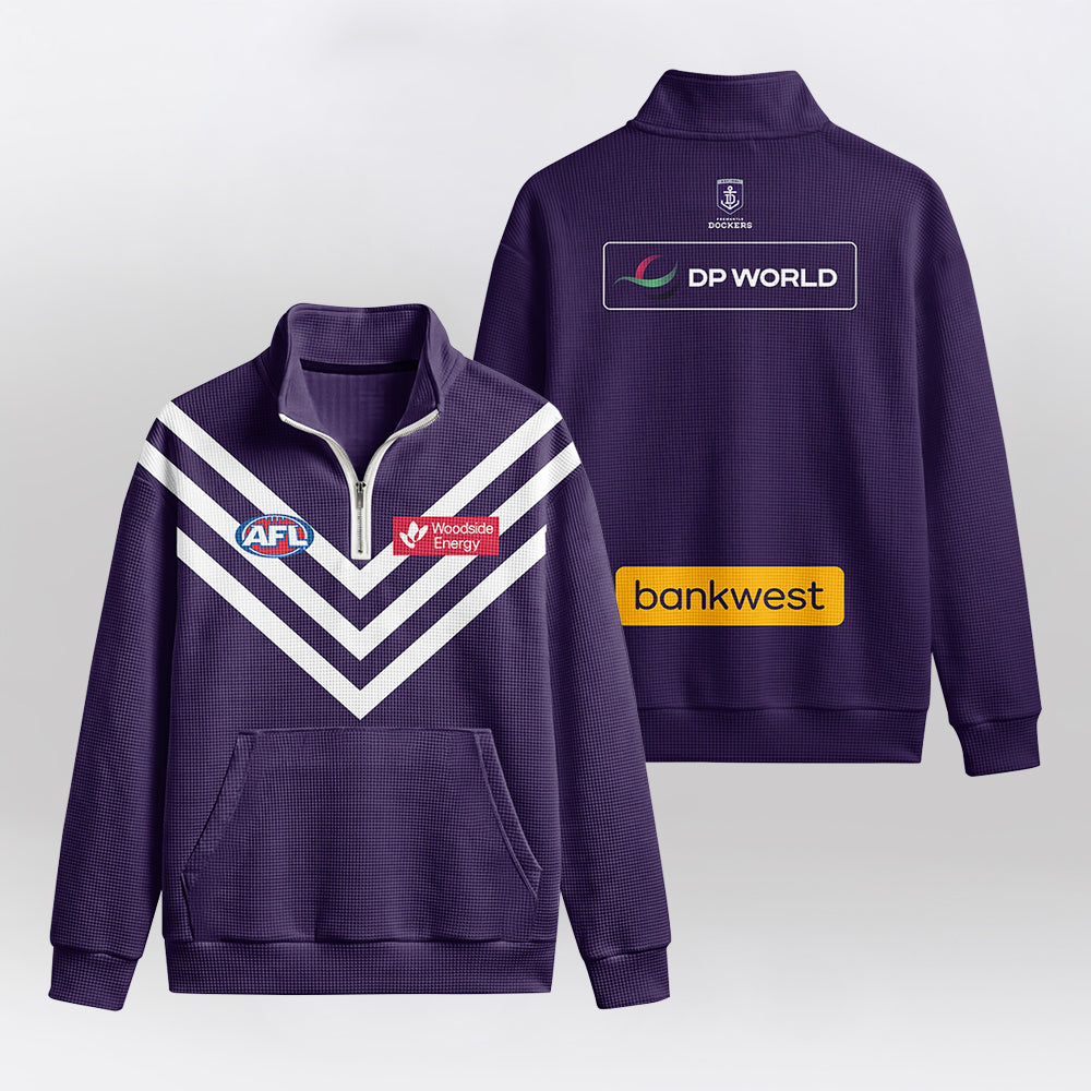 Fremantle Dockers Quarterzip Waffle Sweatshirt