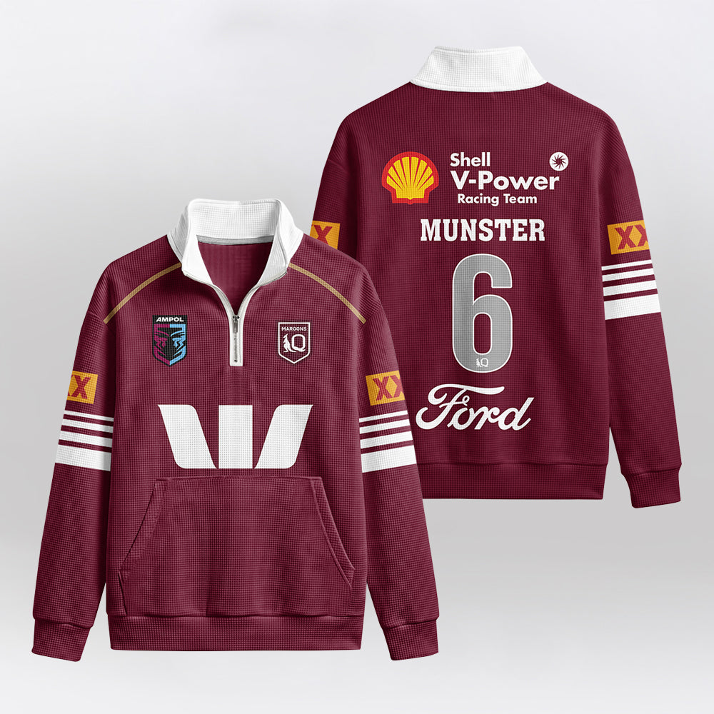 Queensland Rugby 2026 Munster Quarterzip Waffle Sweatshirt
