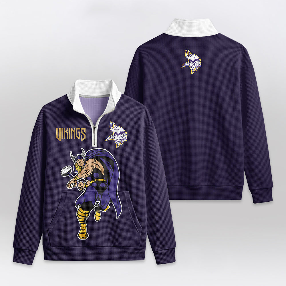 Minnesota V.I.K.I.N.G.S x T.H.O.R Quarterzip Waffle Sweatshirt