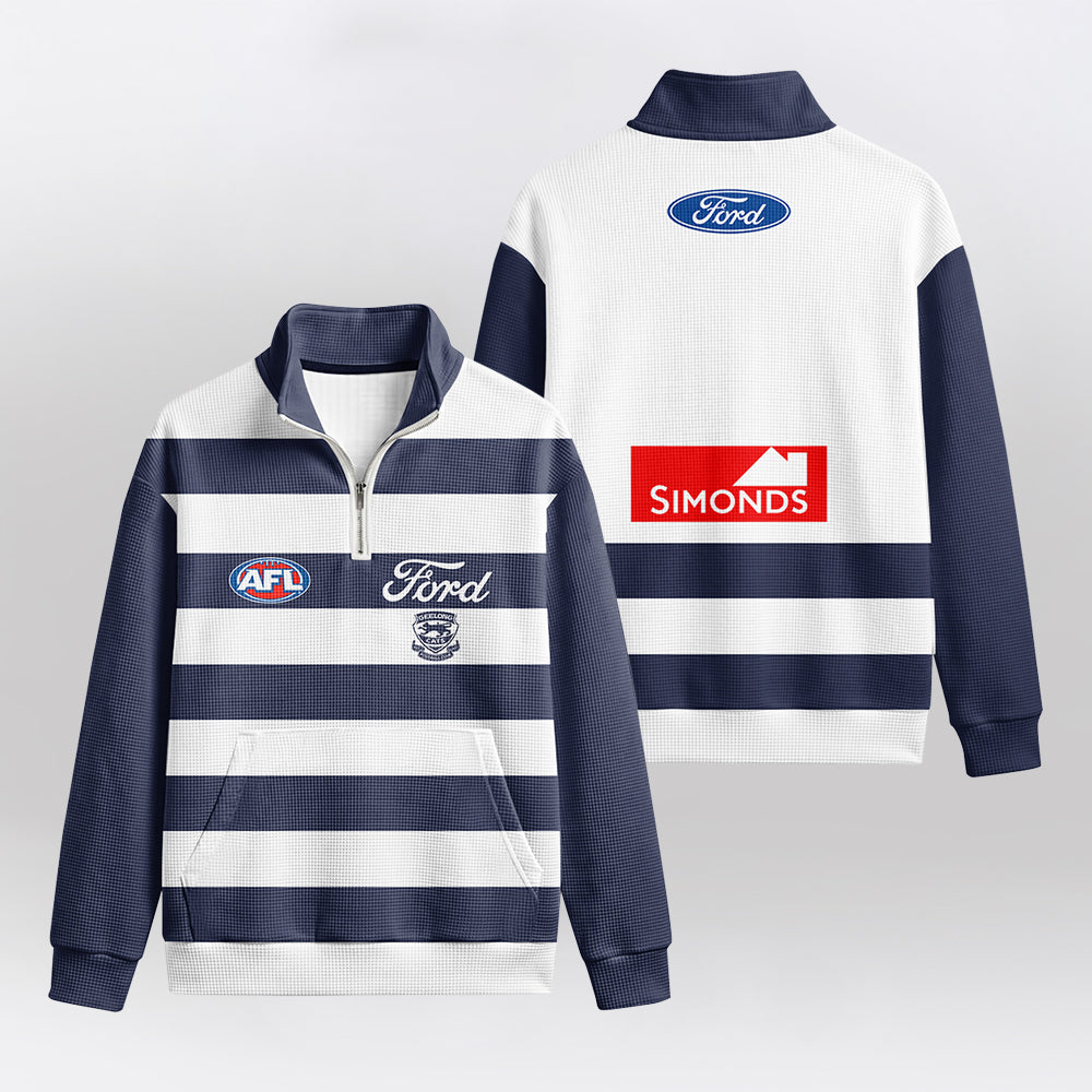 Geelong Football Quarterzip Waffle Sweatshirt