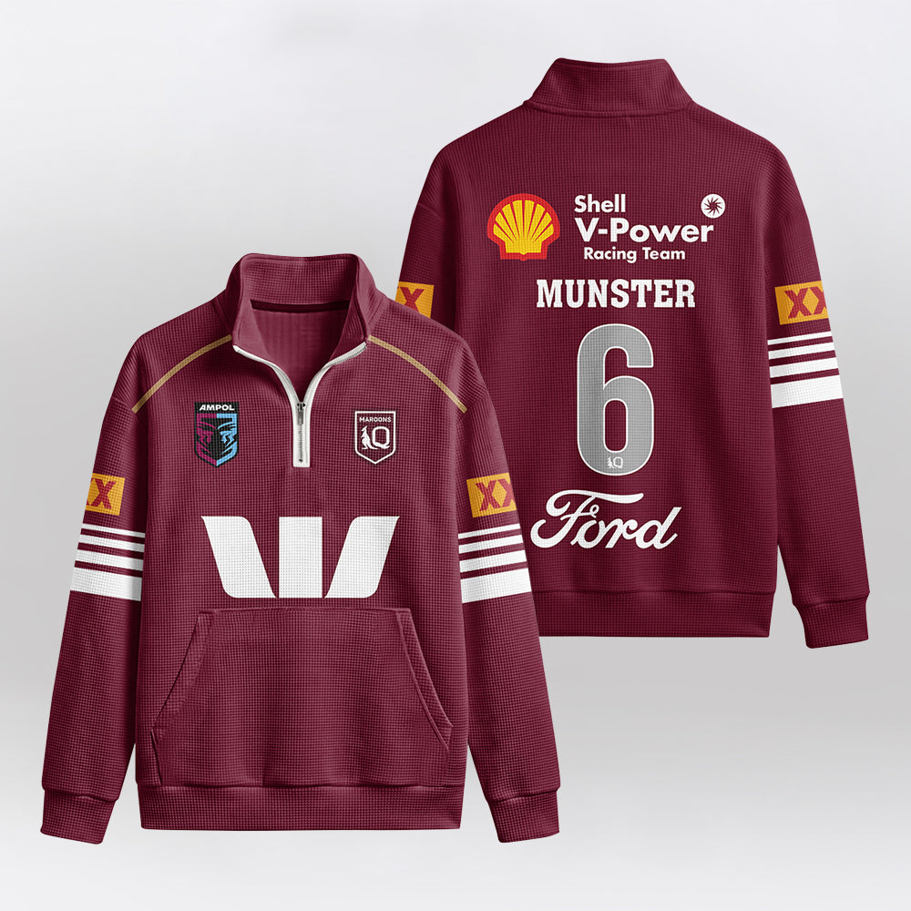 Queensland Rugby 2026 Munster Quarterzip Waffle Sweatshirt