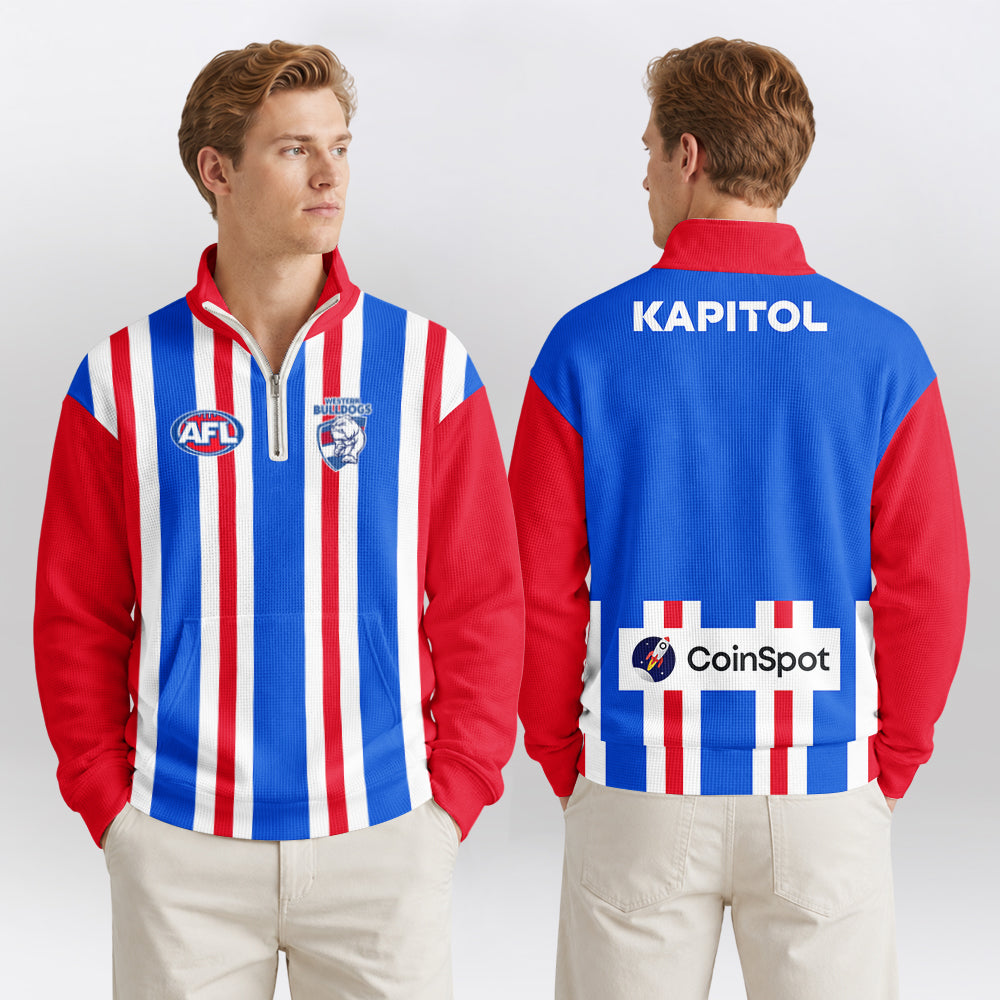 Western Bulldogs Quarterzip Waffle Sweatshirt
