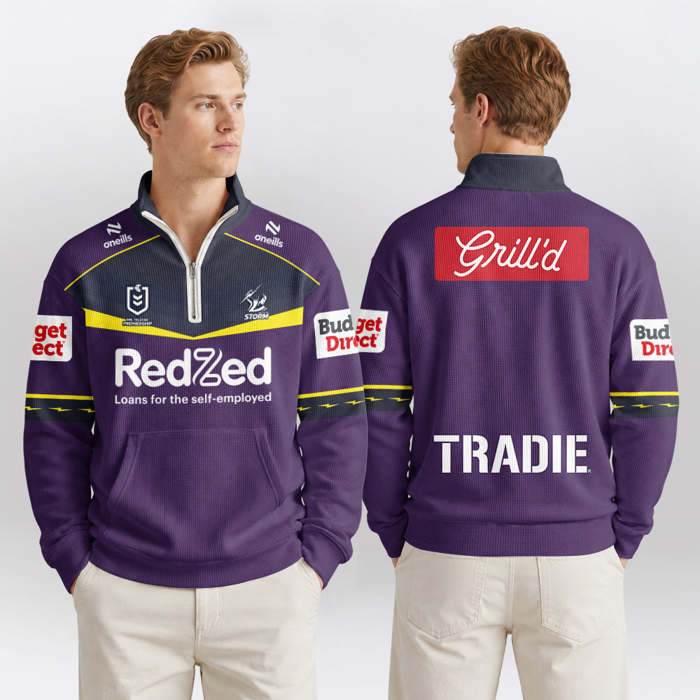 Melbourne Rugby Quarterzip Waffle Sweatshirt