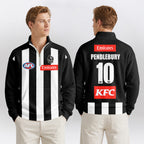 Collingwood Football 10 Pendlebury Quarterzip Waffle Sweatshirt