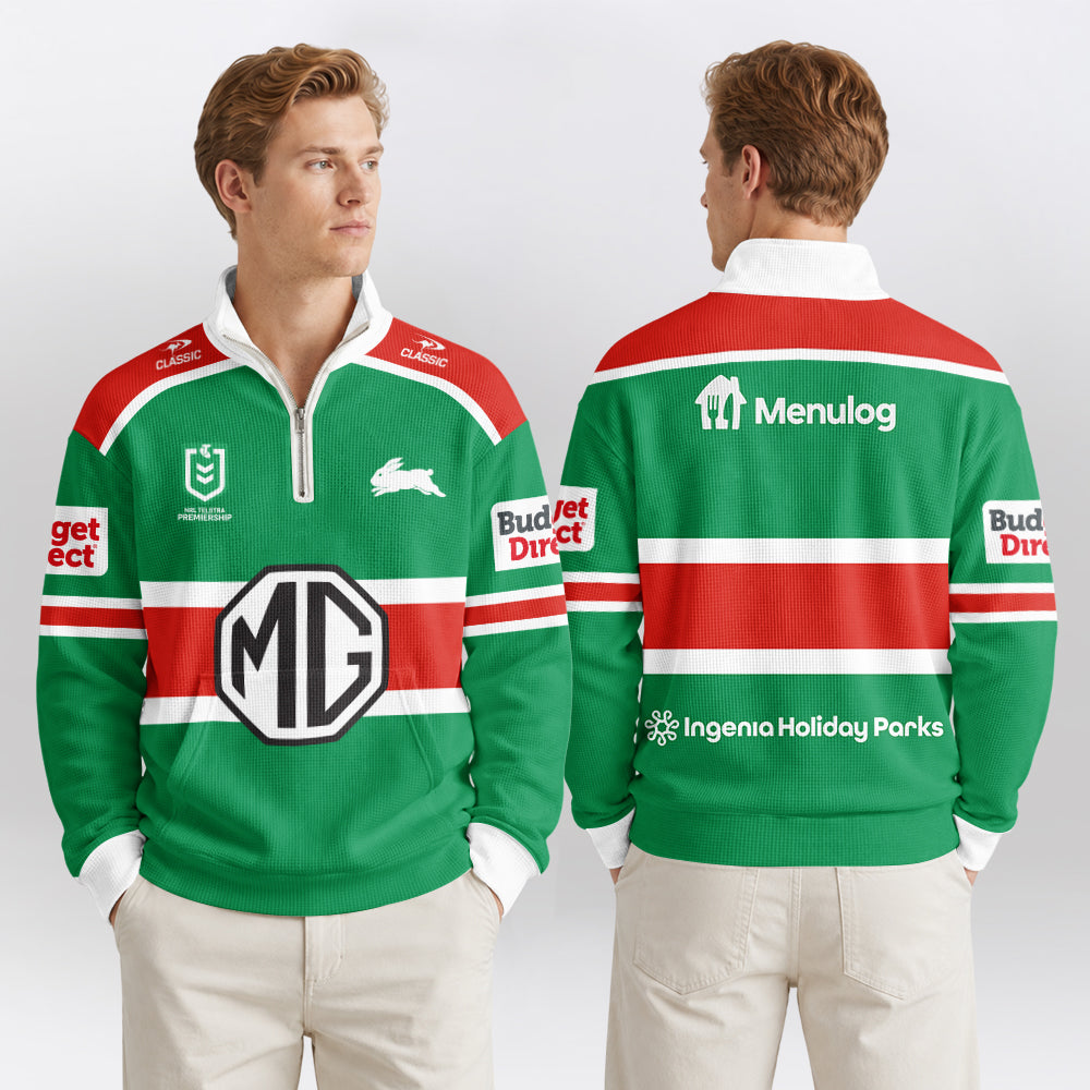 Rabbitohs Quarterzip Waffle Sweatshirt