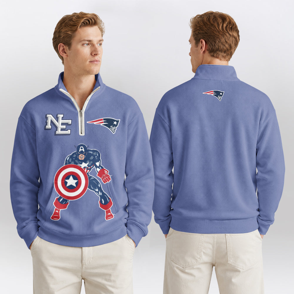NE Patriots x Capt. Quarterzip Waffle Sweatshirt