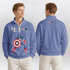 NE Patriots x Capt. Quarterzip Waffle Sweatshirt