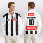 Collingwood Football 10 Pendlebury Quarterzip Waffle Sweatshirt
