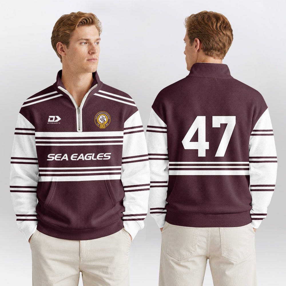 Sea Eagles Quarterzip Waffle Sweatshirt