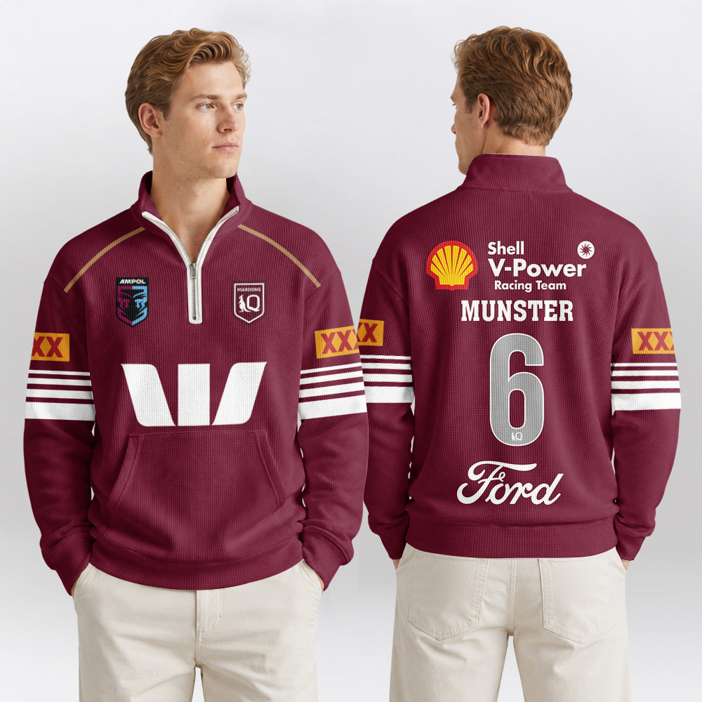 Queensland Rugby 2026 Munster Quarterzip Waffle Sweatshirt