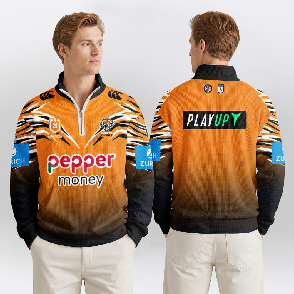 Tigers Quarterzip Waffle Sweatshirt