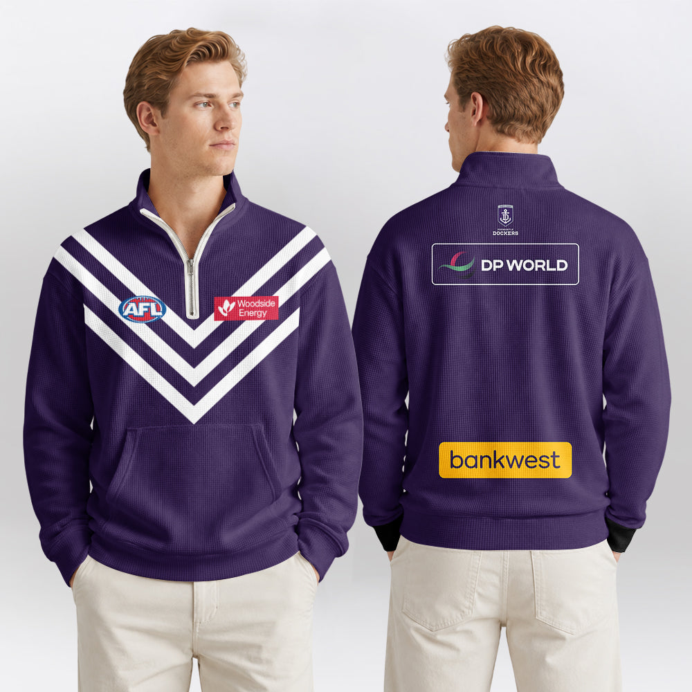 Fremantle Dockers Quarterzip Waffle Sweatshirt