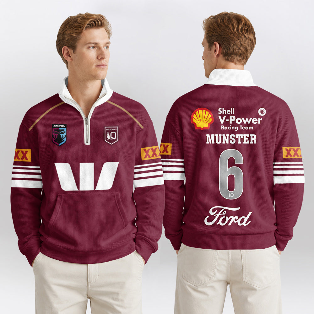 Queensland Rugby 2026 Munster Quarterzip Waffle Sweatshirt