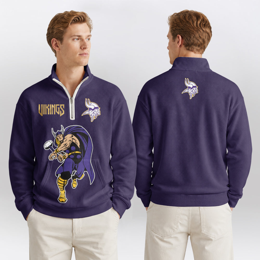 Minnesota V.I.K.I.N.G.S x T.H.O.R Quarterzip Waffle Sweatshirt