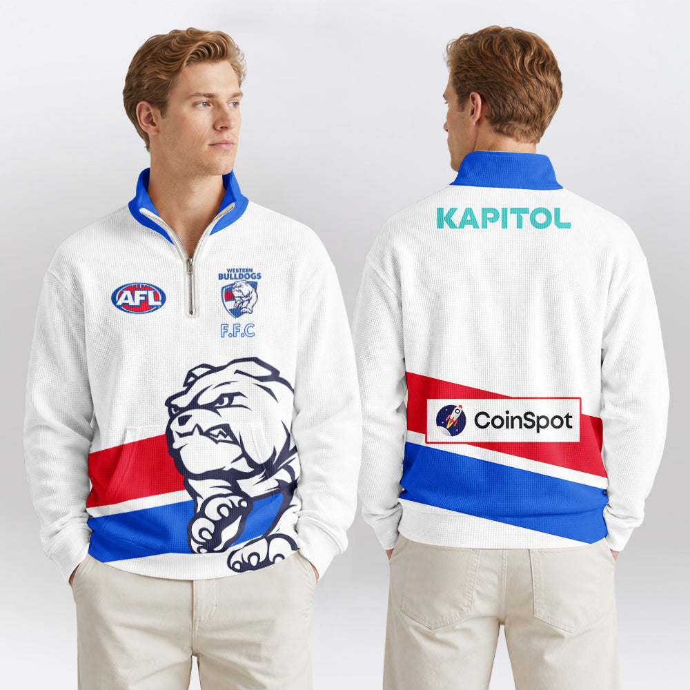 Western Bulldogs Quarterzip Waffle Sweatshirt